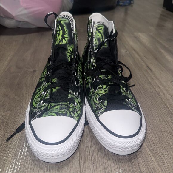 Converse CTAS Pro High Blk/Green Monster Canvas Shoe Men 10.5/Wm 12.5 A04140C - Picture 2 of 8